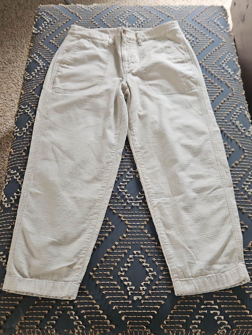 J. Crew Women' Cream Cotton Foundry Pants